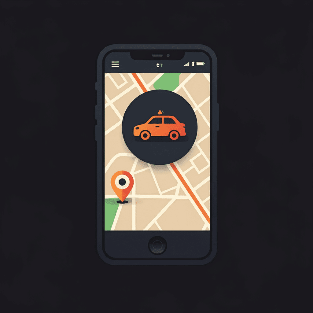 Interface d'une application de covoiturage sur smartphone