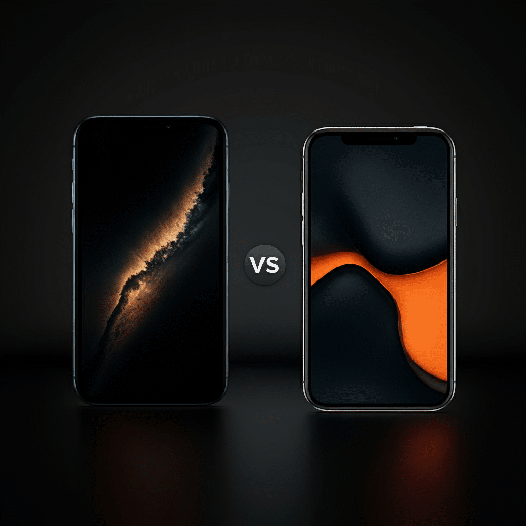 Comparaison iOS vs Android : logos et parts de marché