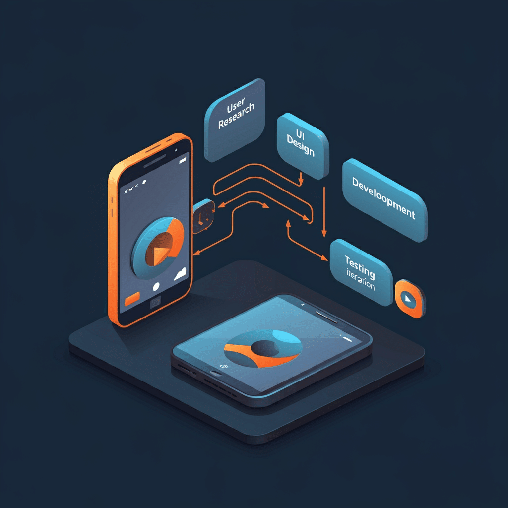 Diagramme de flux du processus de conception d'une application mobile