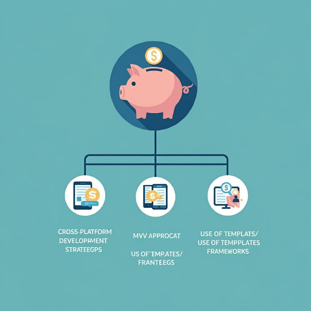 Infographie des stratégies d'économie pour le développement d'applications mobiles